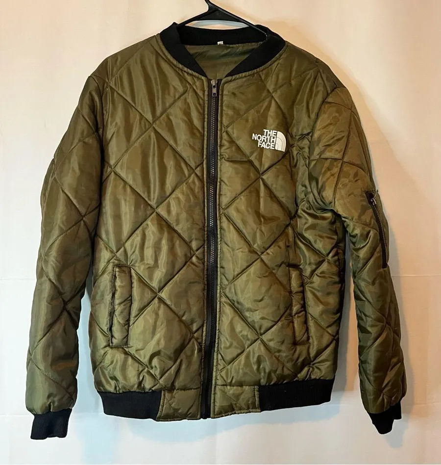 The North Face Olive Quilted Puffer Jacket