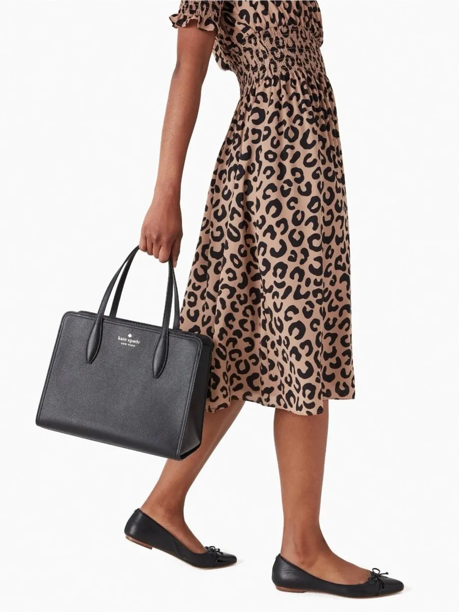 Kate Spade Rowe Medium Top Zip Satchel in Pebble Leather Black