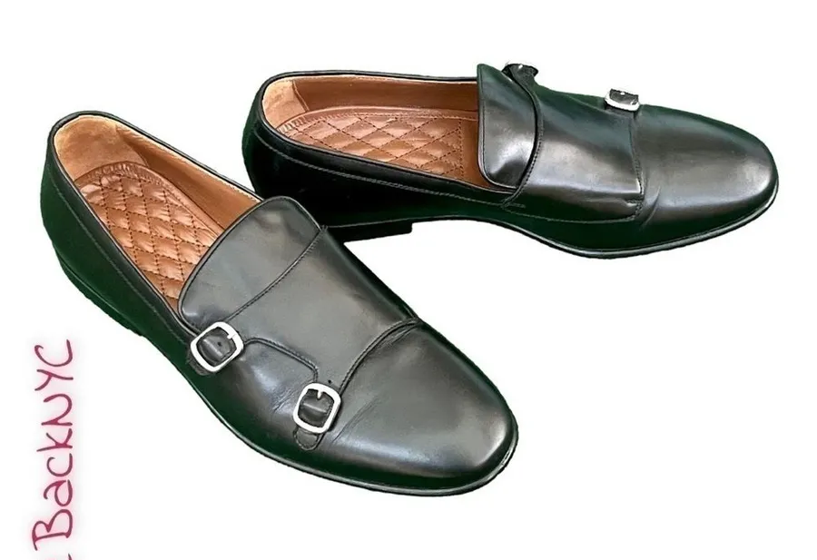 Scarzza Handmade Leather Loafer Flats Size 7.5 Black