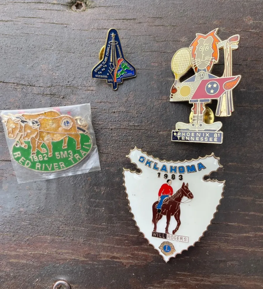Vintage Travel Enamel Pins Lot of 4 Gold