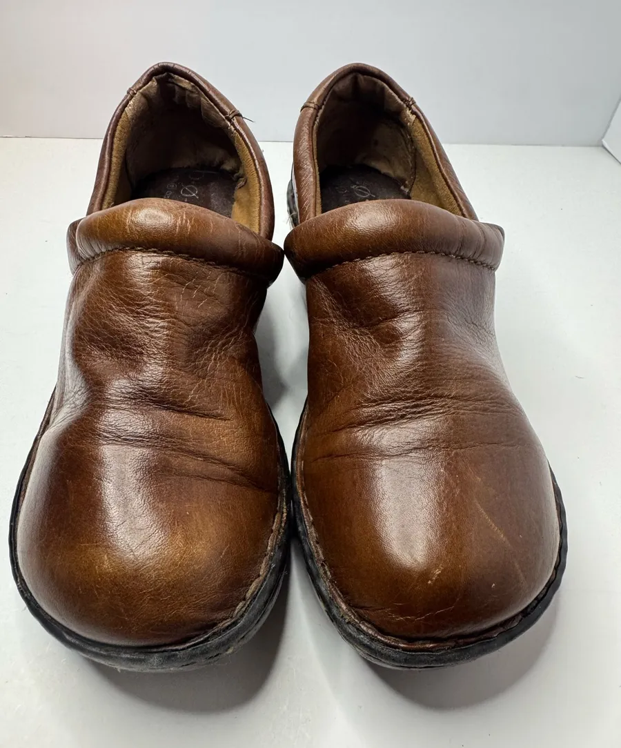 B.O.C Brown Leather Clogs Women's Size 6