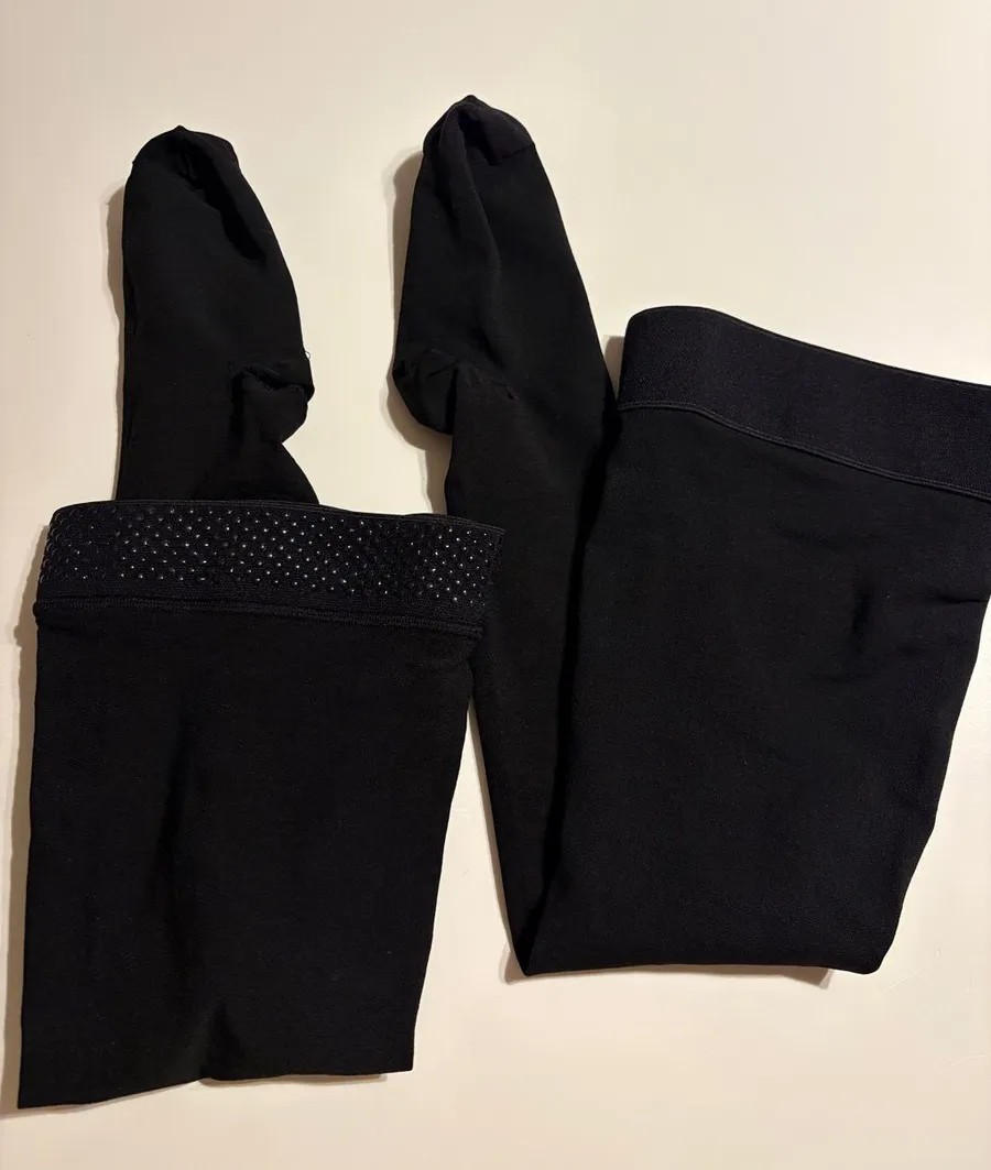 Women’s black compression thigh highs on-slip size large extra large new