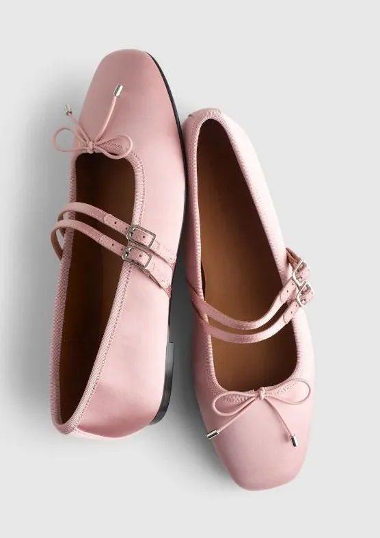 Madewell The Greta Double-Strap Ballet Flat in Wisteria Dove, Size 9.5