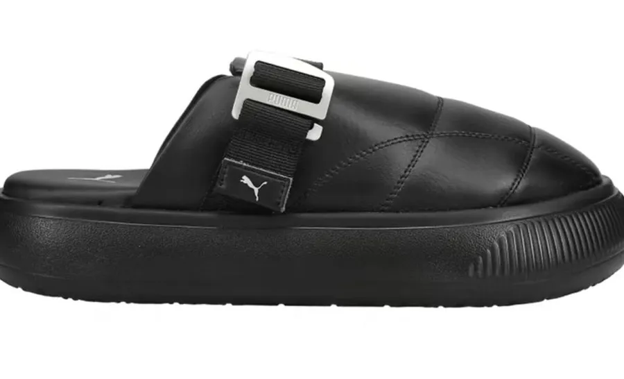 new PUMA Womens Suede Mayu Platform Mules Sneakers Shoes Casual - Black
