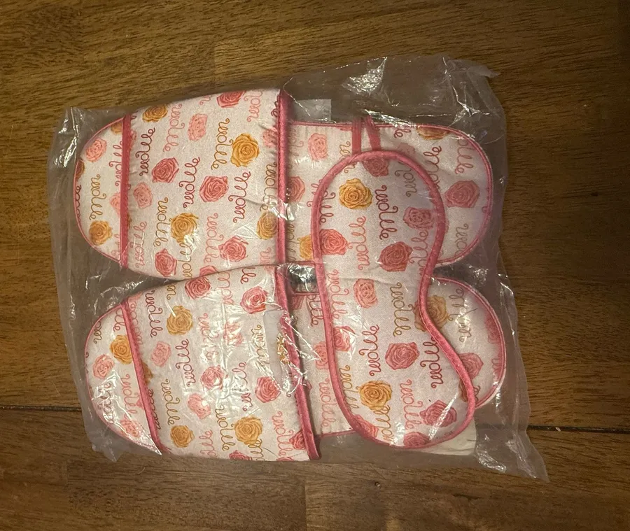 Women's Pink Satin Slippers 9