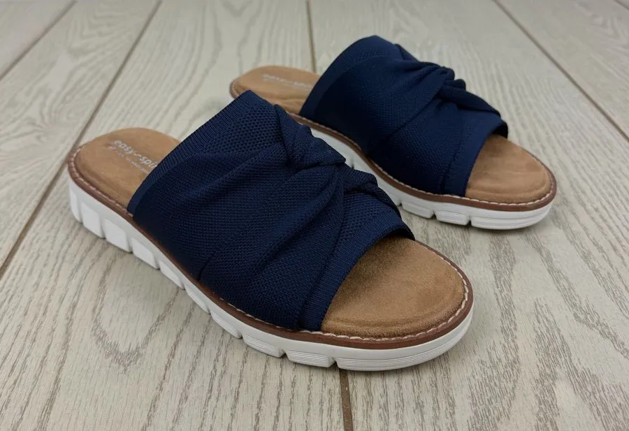Easy Spirit Women's Josy eFlex Lightweight Knotted Sandals 6.5M Dark Blue $79