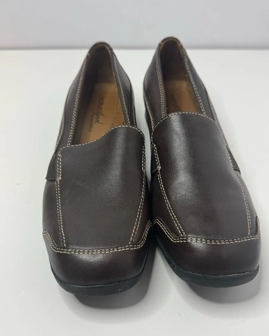 Natural Soul By Naturalizer 'Camelia'Brown Leather Loafers Size 7M