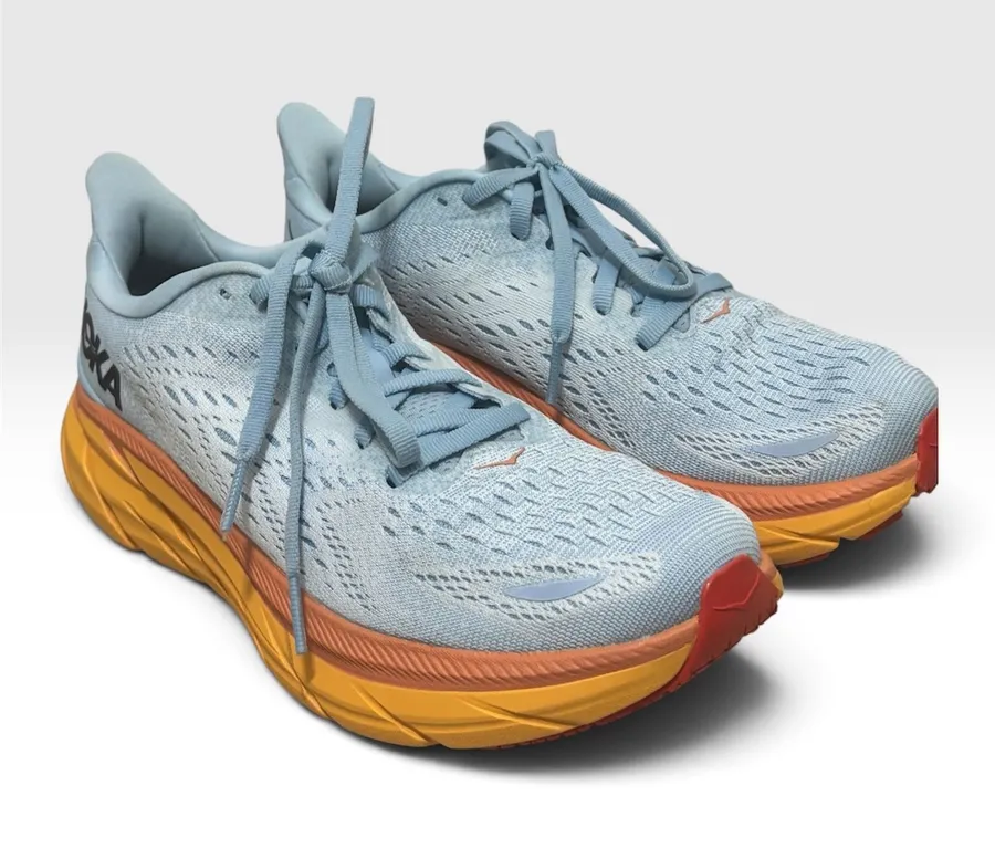 HOKA Clifton 9 Women’s US6.5B Airy Blue Orange Running Shoes