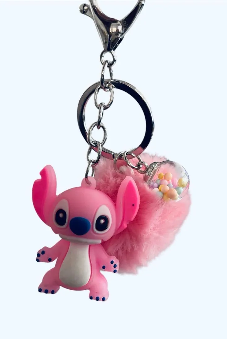 STITCH PINK 3D KEYCHAIN BAG CHARM
