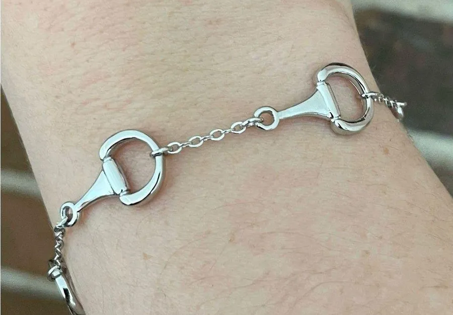 Spaced Half Snaffle Bit Bracelet Silver