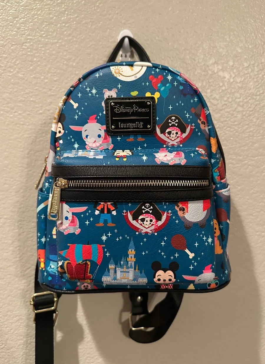 Disney Parks Disneyland and Walt Disney World Chibi Character Loungefly Backpack Blue
