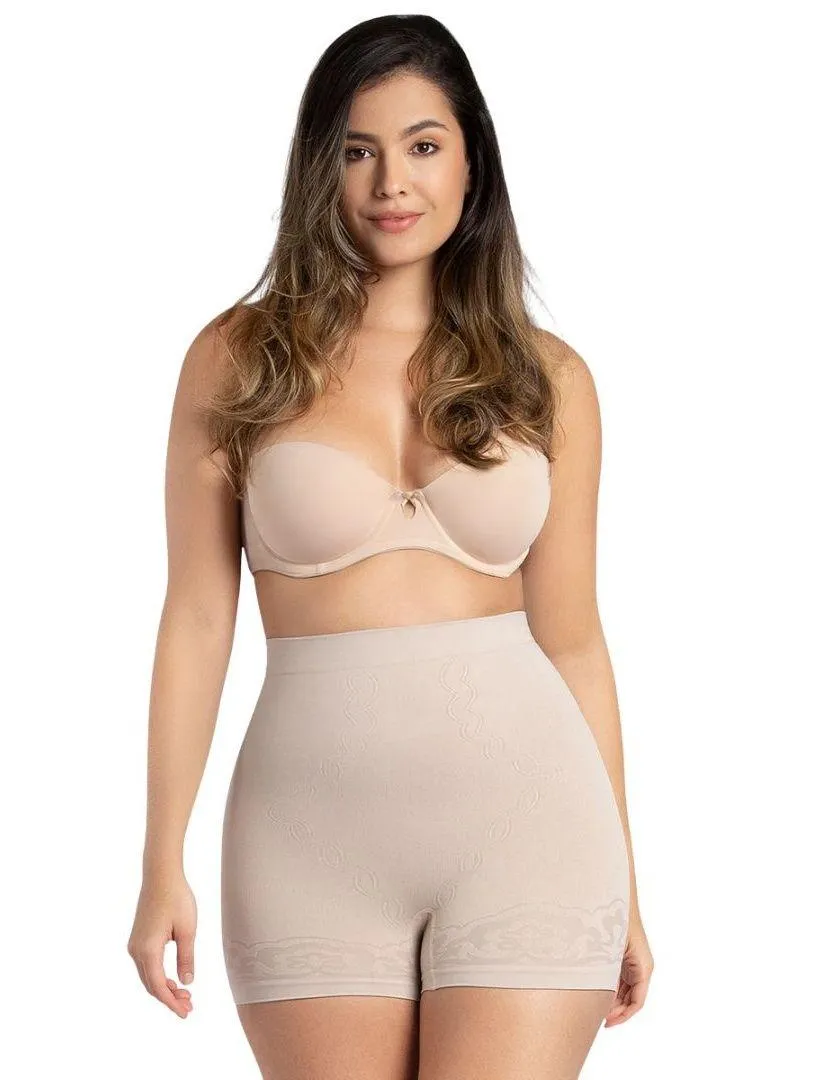 SHAPERMINT Curveez Shaping Boyshort MEDIUM Nude Seamless NWT Brown