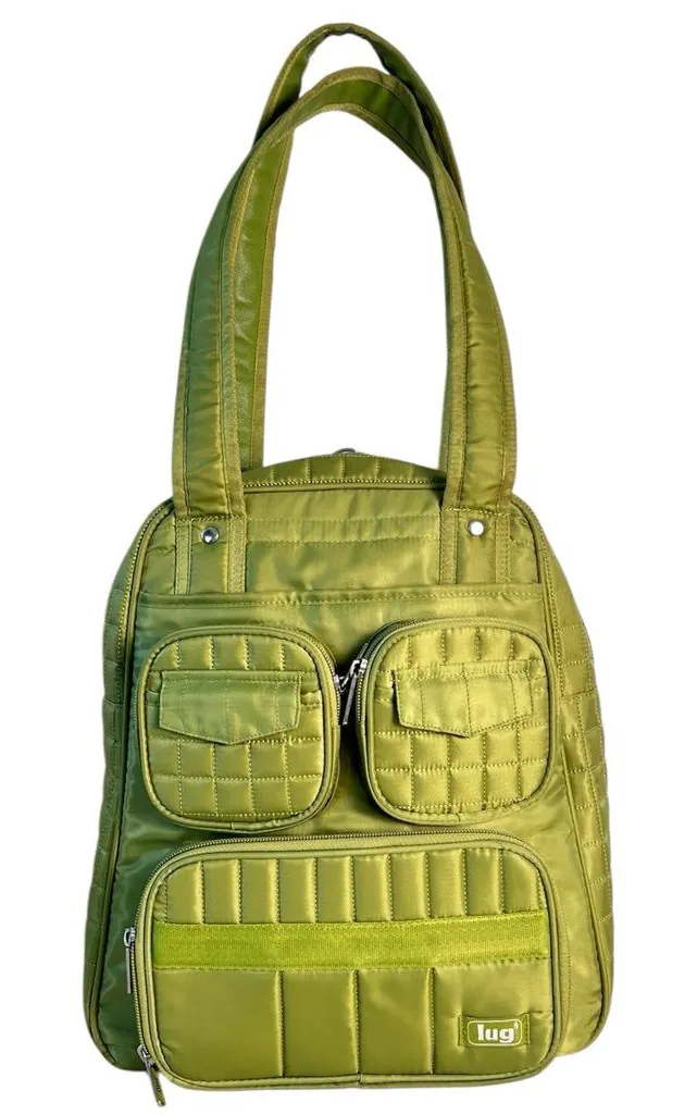 Lug Green Overnight Tote Shoulder Bag Zippered Pockets Travel Bag