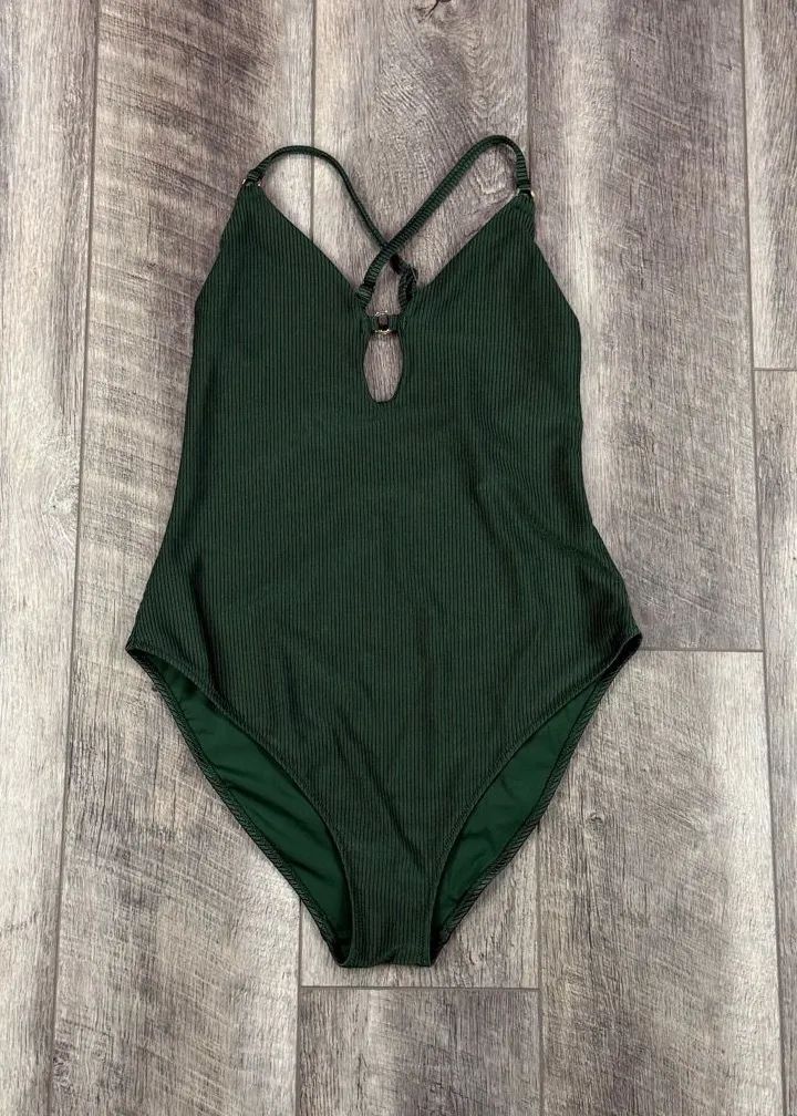 Aerie Olive Ribbed One Piece Swimsuit