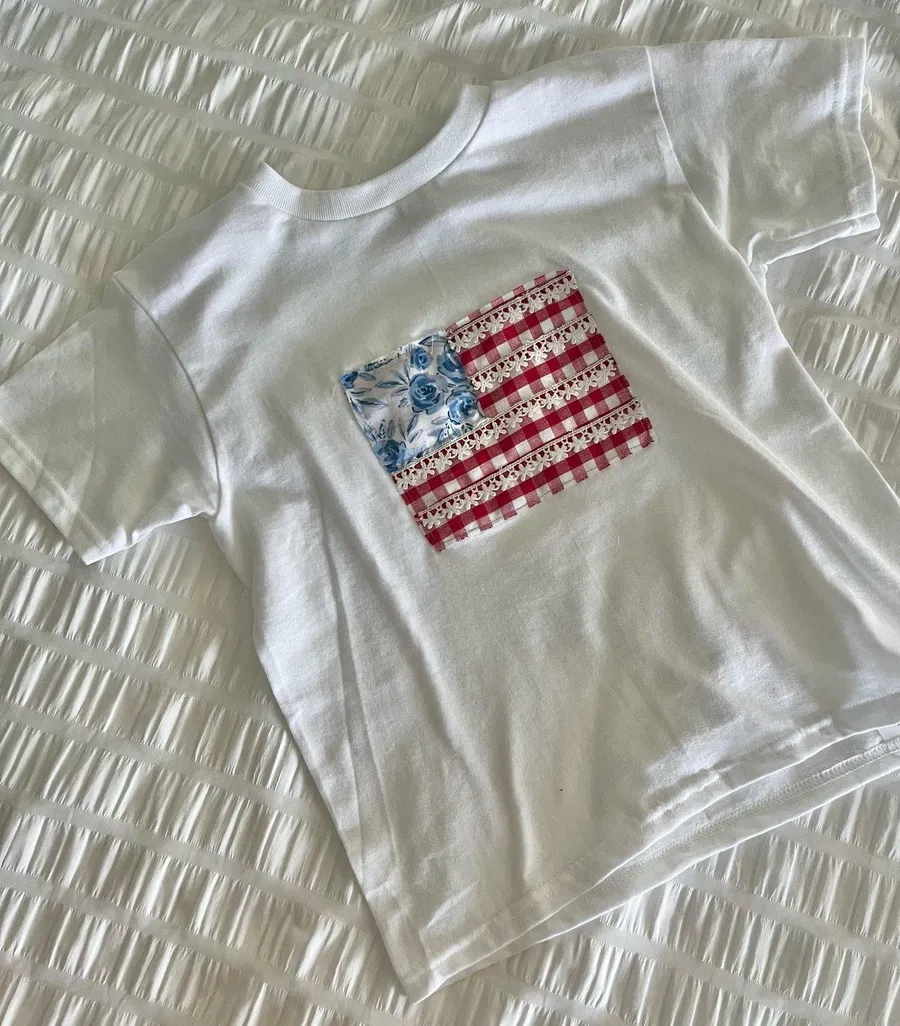 usa flag baby tee Size xs