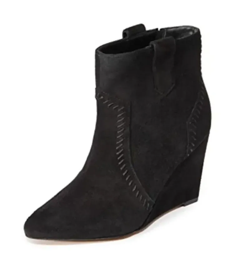 Rebecca Minkoff Bianca Wedge Booties Black Suede