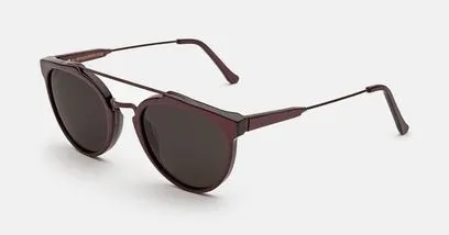Retrosuperfuture Sunglasses Women Burgundy Double Bridge Italian Retro Modern Red
