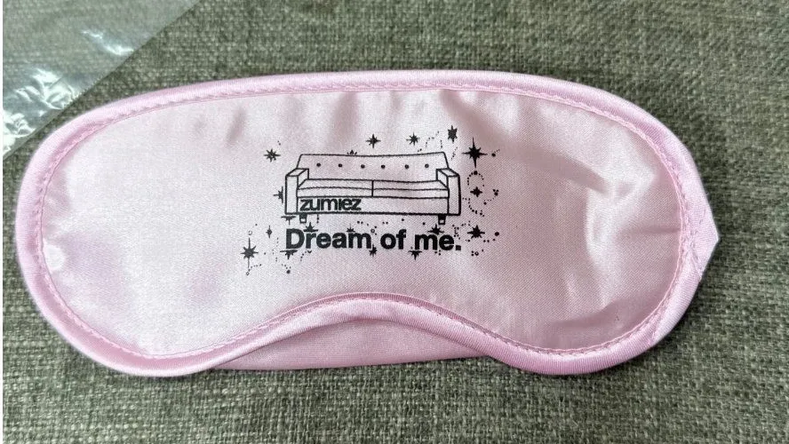 Zumiez Pink Satin Sleep Mask With Dream Of Me Graphics & Adjustable Strap