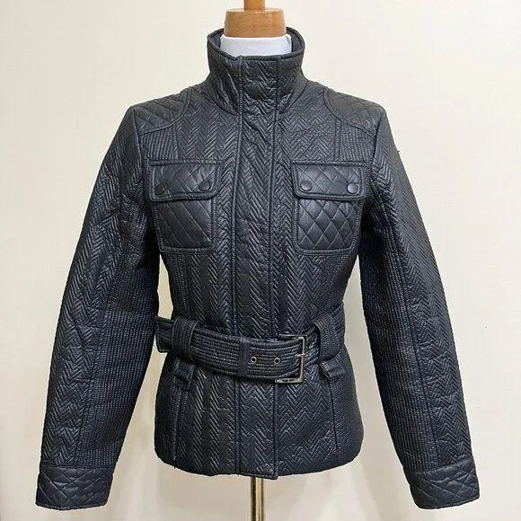 Kenneth Cole Reaction Black Coat size S Polyester Quilted Structured