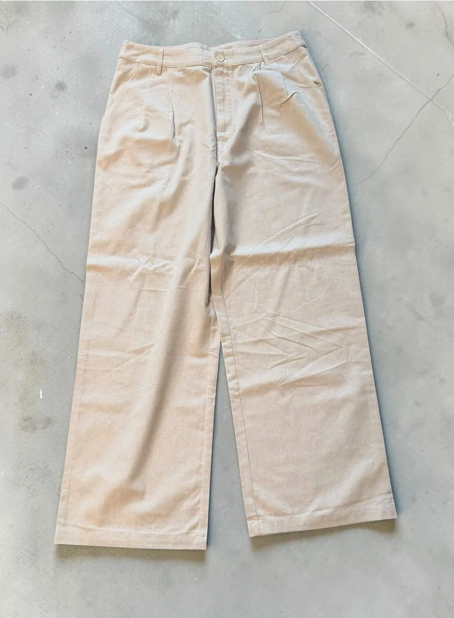 Cider Wide-Leg Chino Pants in Light Tan