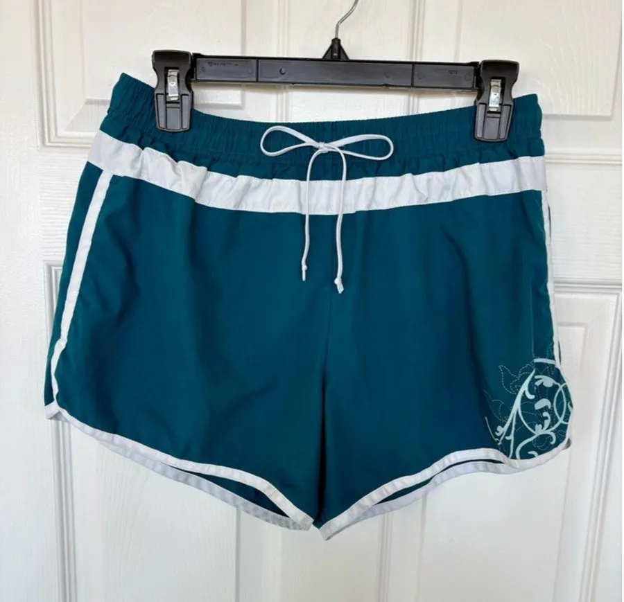 Athleta Teal Running Shorts Lined Drawstring Athletic Women’s S