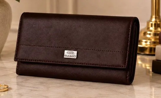 Liz Claiborne Brown Wallet Clutch Organizer Snap Closure