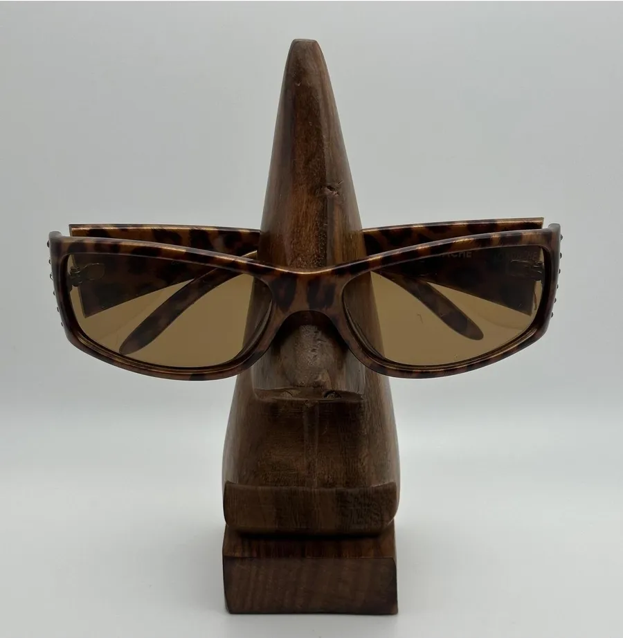 Jordache Leopard Print Rectangular Sunglasses Brown Amber Lenses