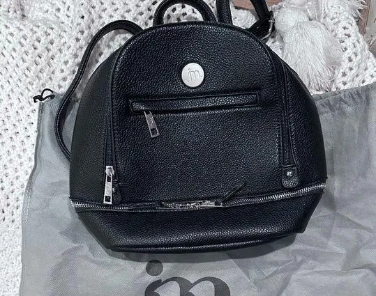 JESSICA MOORE SMALL Black Leather Backpack
