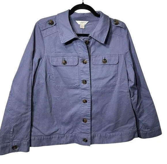CJ Banks Periwinkle Denim Jacket Women’s Size X Jean Jacket Style Pockets