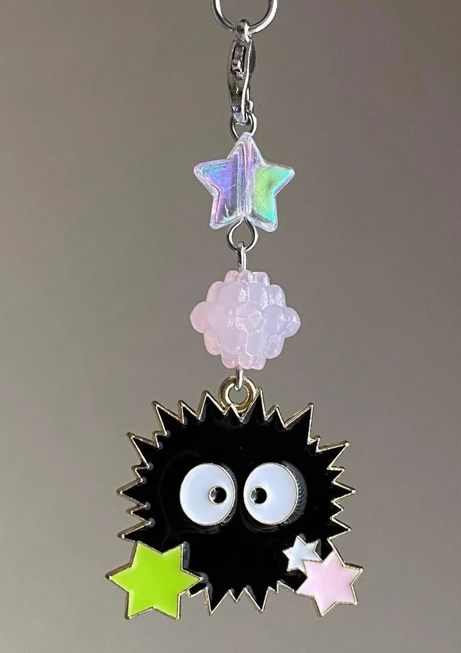 Kawaii y2k soot star dangle phone strap/bag charm/keychain/display⭐️🌀🍬💕
