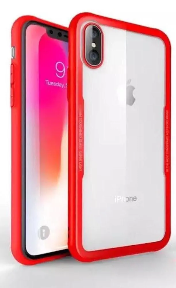 iPhone XS X Fashion Shockproof Tempered Glass Case
