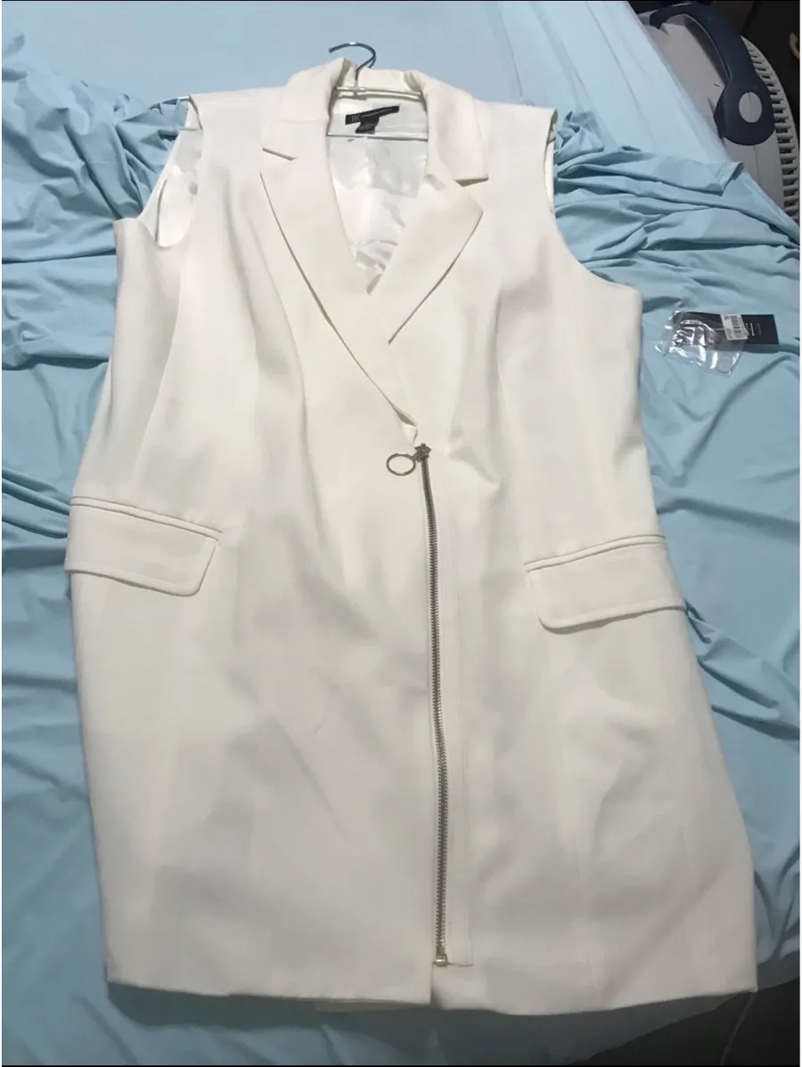 Long white vest