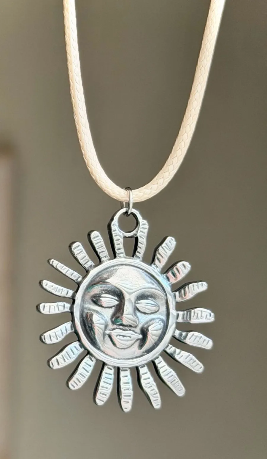 Handmade stainless steel sun boho retro vintage style necklace☀️