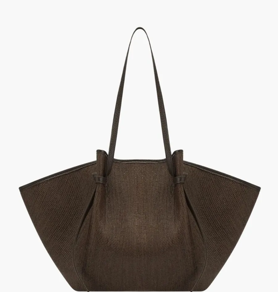 Yuzefi LARGE MOCHI WOVEN RAFFIA NWT Brown