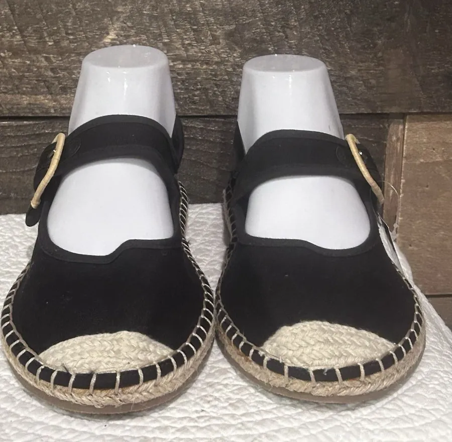 Torrid Black Tan Espadrille Flats Black Tan 7.5 Nwob