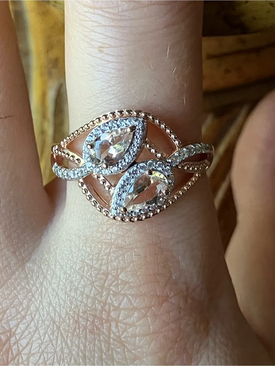 Natural Morganite Ring Size 10 Pink