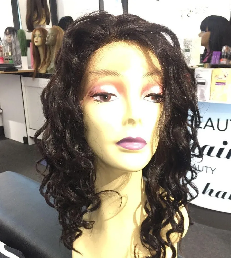 Human Remy Virgin Brazilian curly lace wig