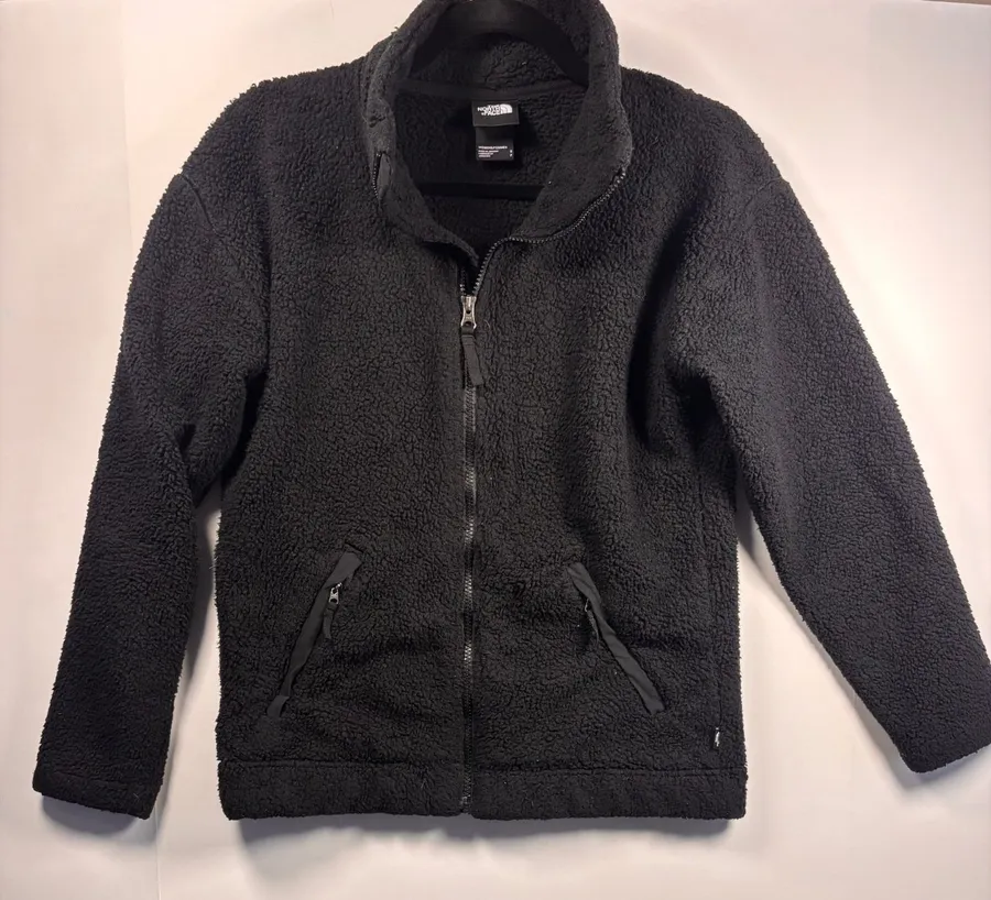 The North Face Womens Black Sherpa Fleece Full Zip Jacket Small NF0A4P8L