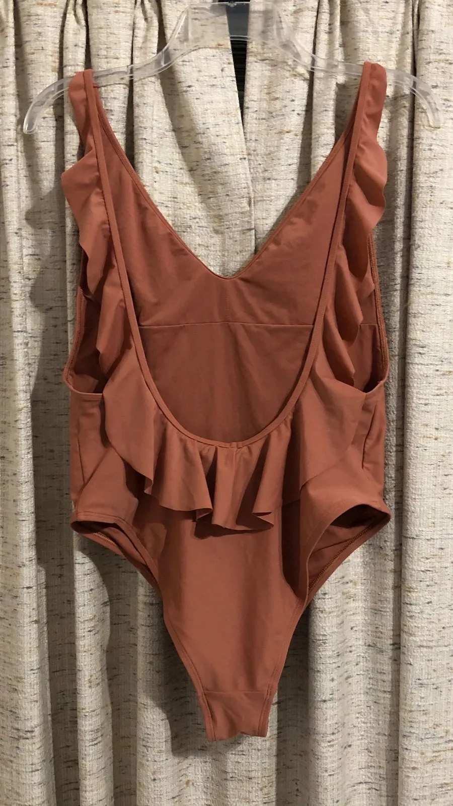 Aerie One-Piece Ruffle Low Back Mallot