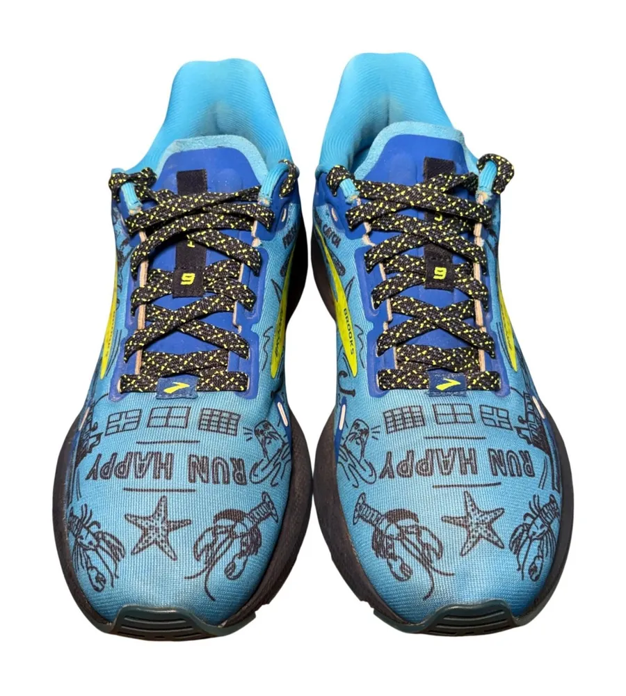 Brooks Launch 9 Boston Run Happy Blue Lobster Running Shoes 1203731B458 Womens 7