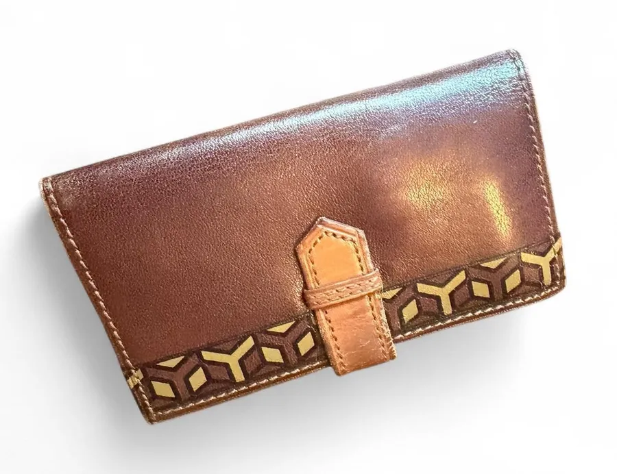 Vintage Yves Saint Laurent YSL Brown Leather 6 Hook Key Case Wallet Made Italy