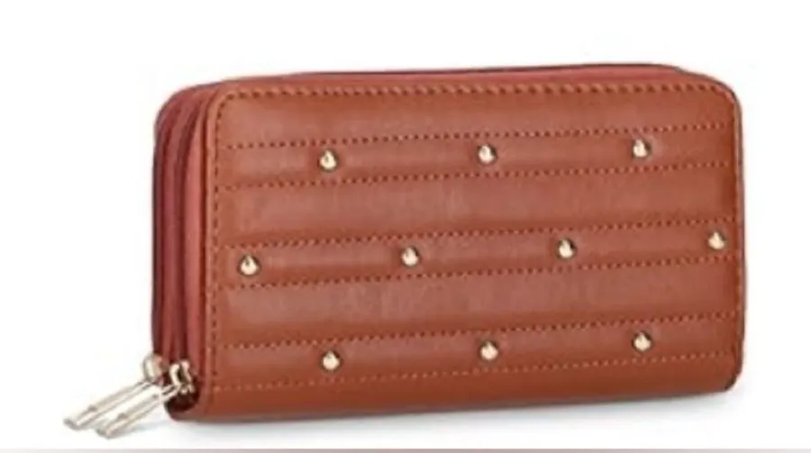 Brand New Unbranded Cognac Studded wallet Brown
