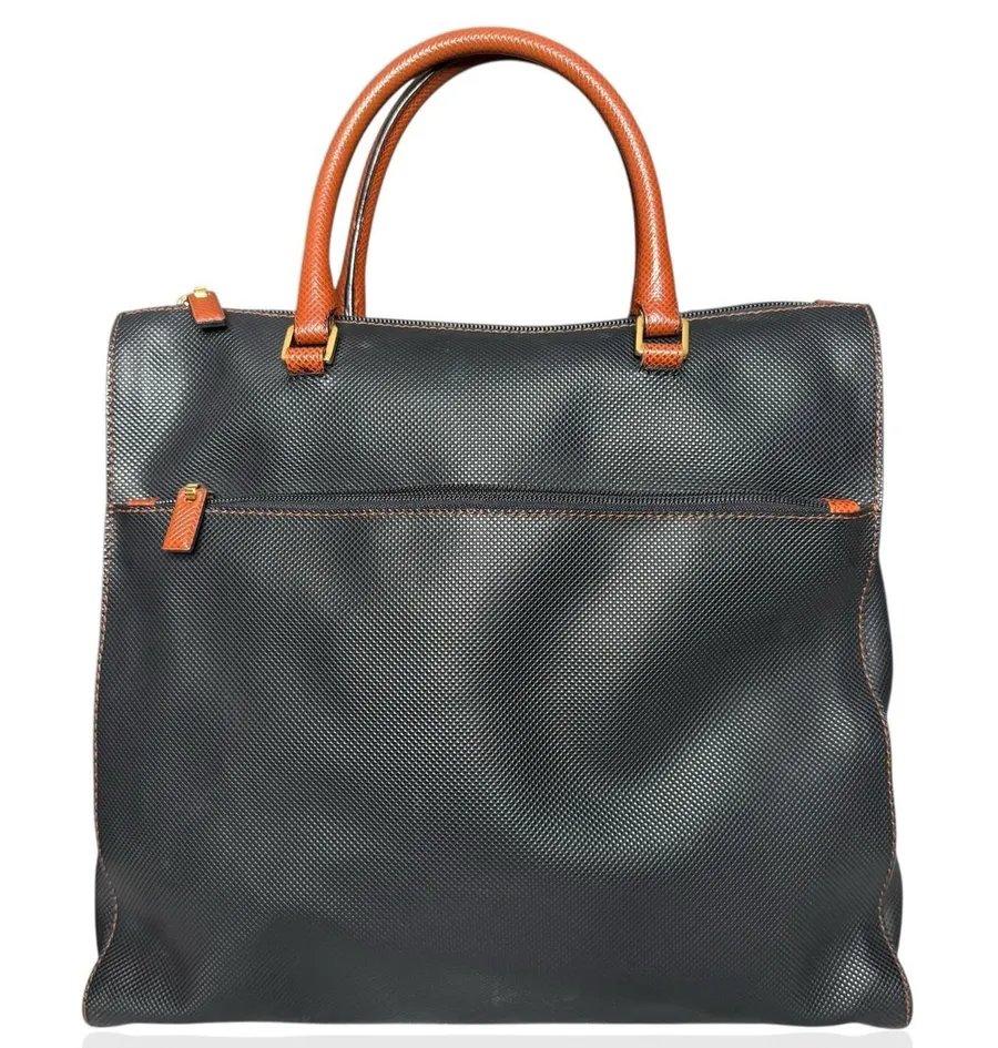 Vintage Bottega Veneta Marco Polo Collection Black Brown Handbag Classic Purse