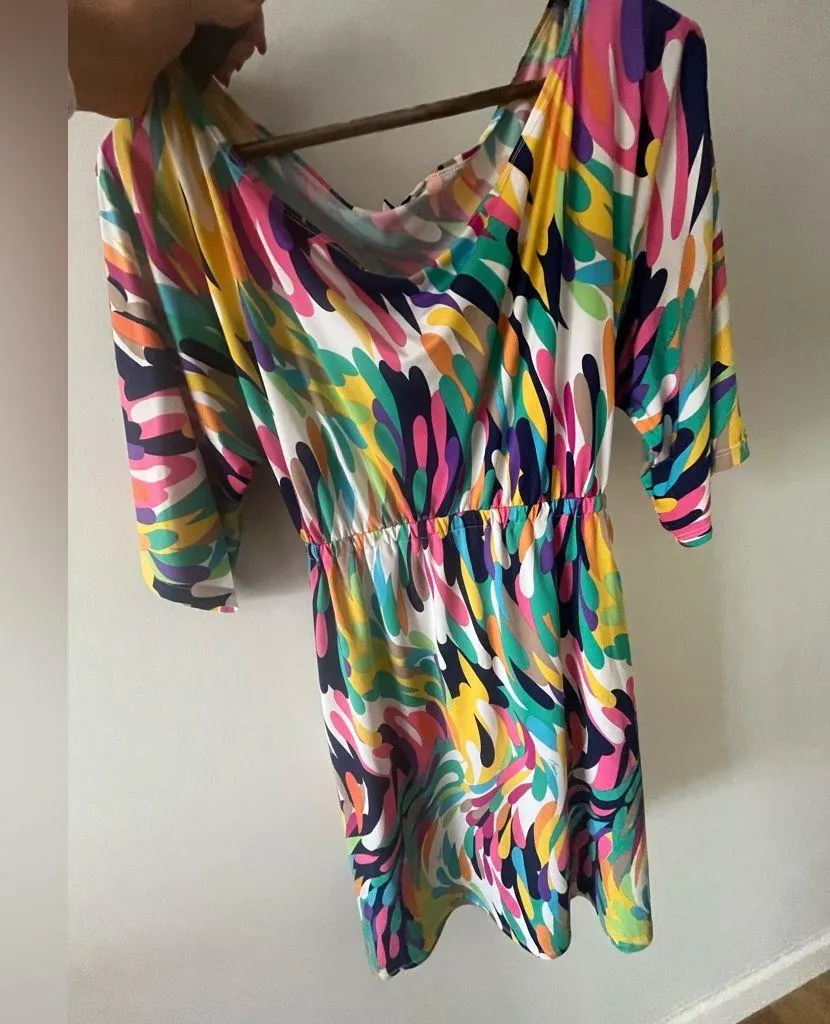 TRINA TURK ๐๐๐๐ฉต Tropical Print Swimsuit/Beach Coverup - Womenโs Medium