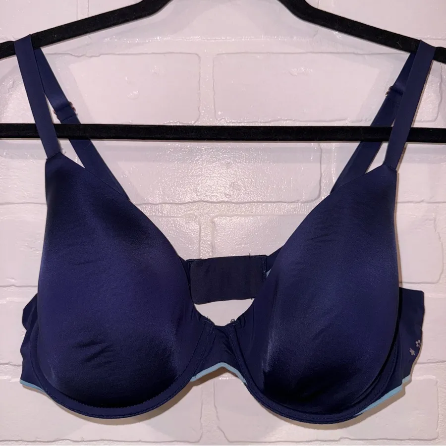 Aerie Real Me Full Coverage Blue Underwire Bra with Cute Star Print