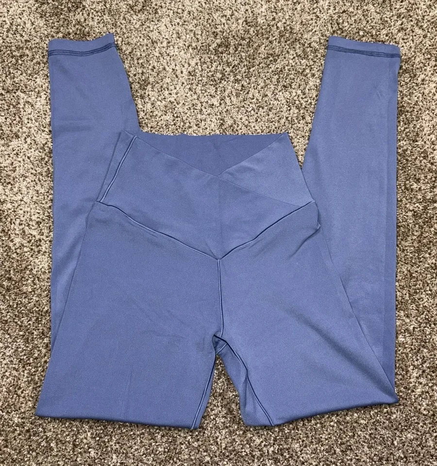 OFFLINE by Aerie Real Me Crossover Leggings Blue High Rise 7/8 Size S Activewear