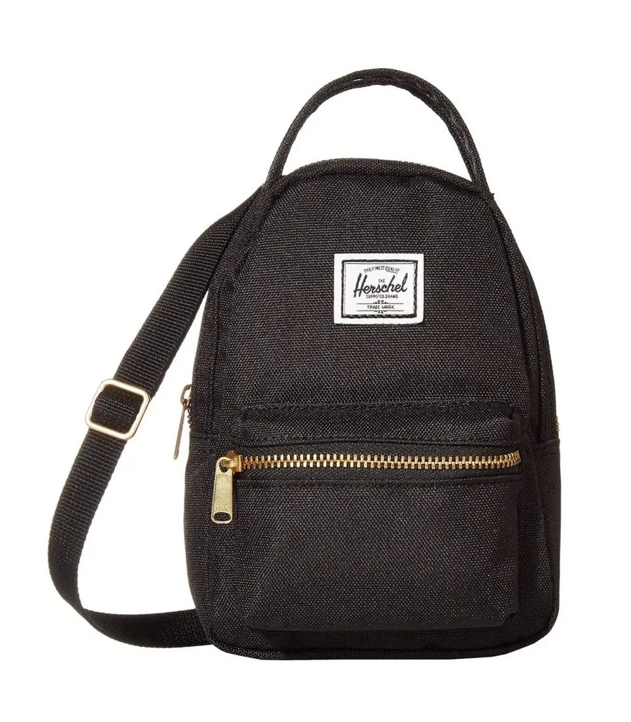 Herschel Mini Backpack Crossbody - Black with Gold Hardware