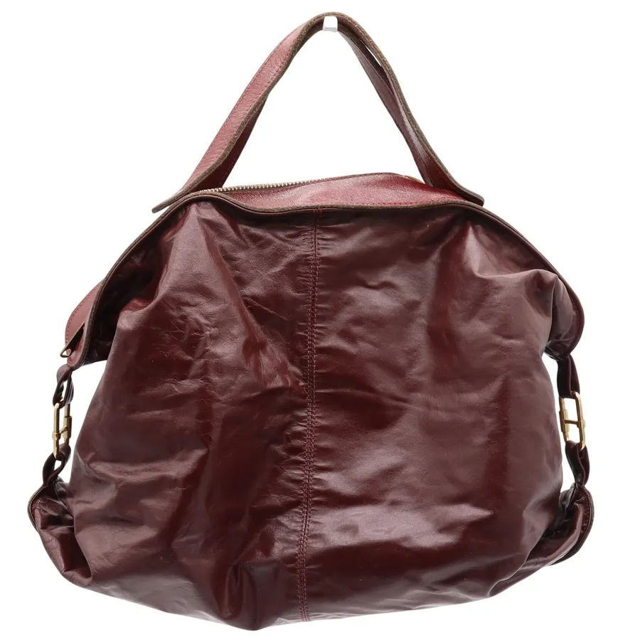 Unbranded Hobo Bag Womens OS Slouchy Burgundy Leather Large Zip Top Good Red