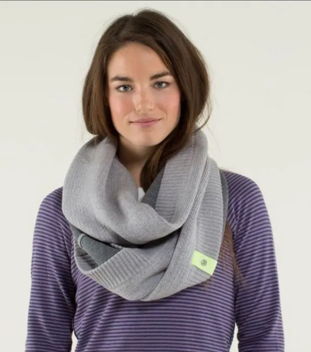 Lululemon Knit Happens Scarf in Heathered Grey Merino Wool