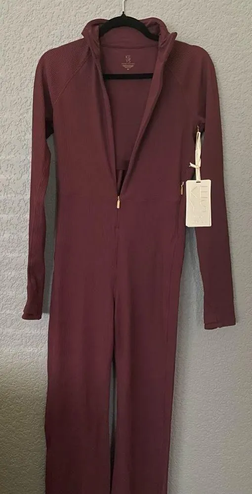 NWT ATHLETA + ALICIA KEYS Goddess Bodysuit, Maroon, Size M 450639